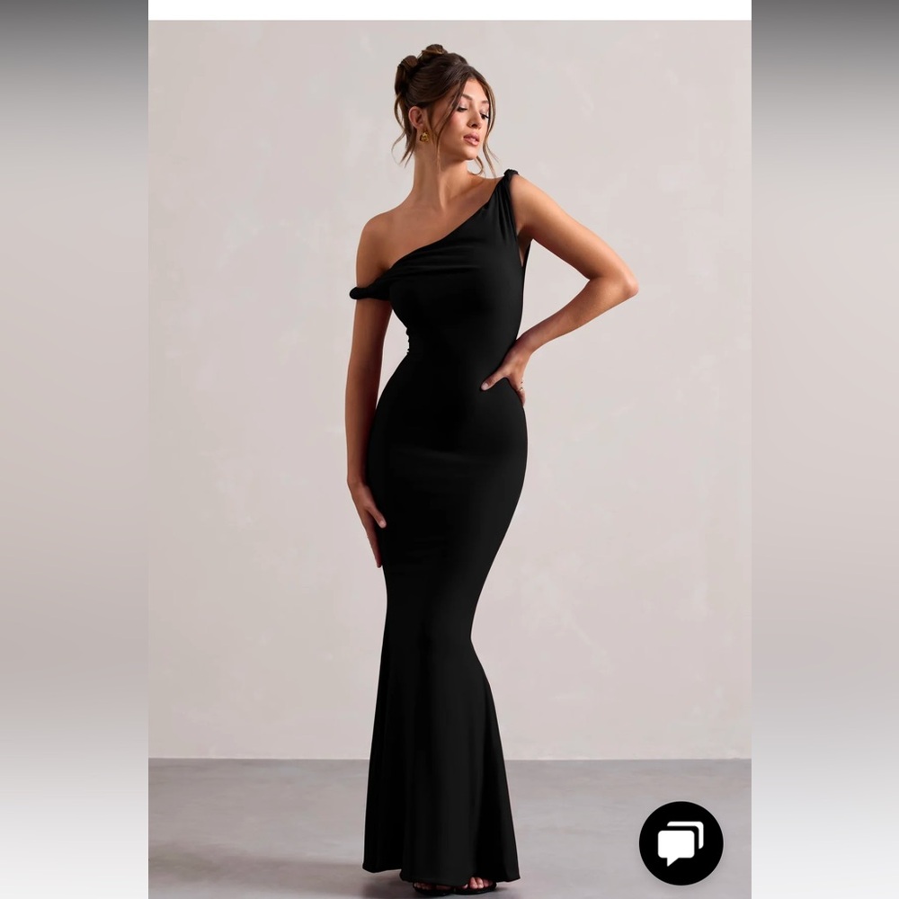 Club L London LITA BLACK TWISTED ASYMMETRIC MAXI DRESS✨. NWT
